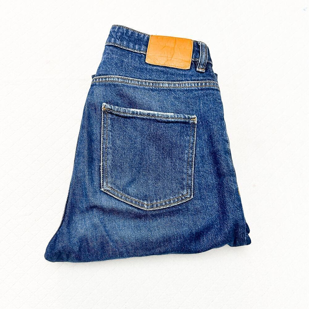 Zara High Rise Dark Wash Straight Leg Denim Jeans Zip Fly Size 6